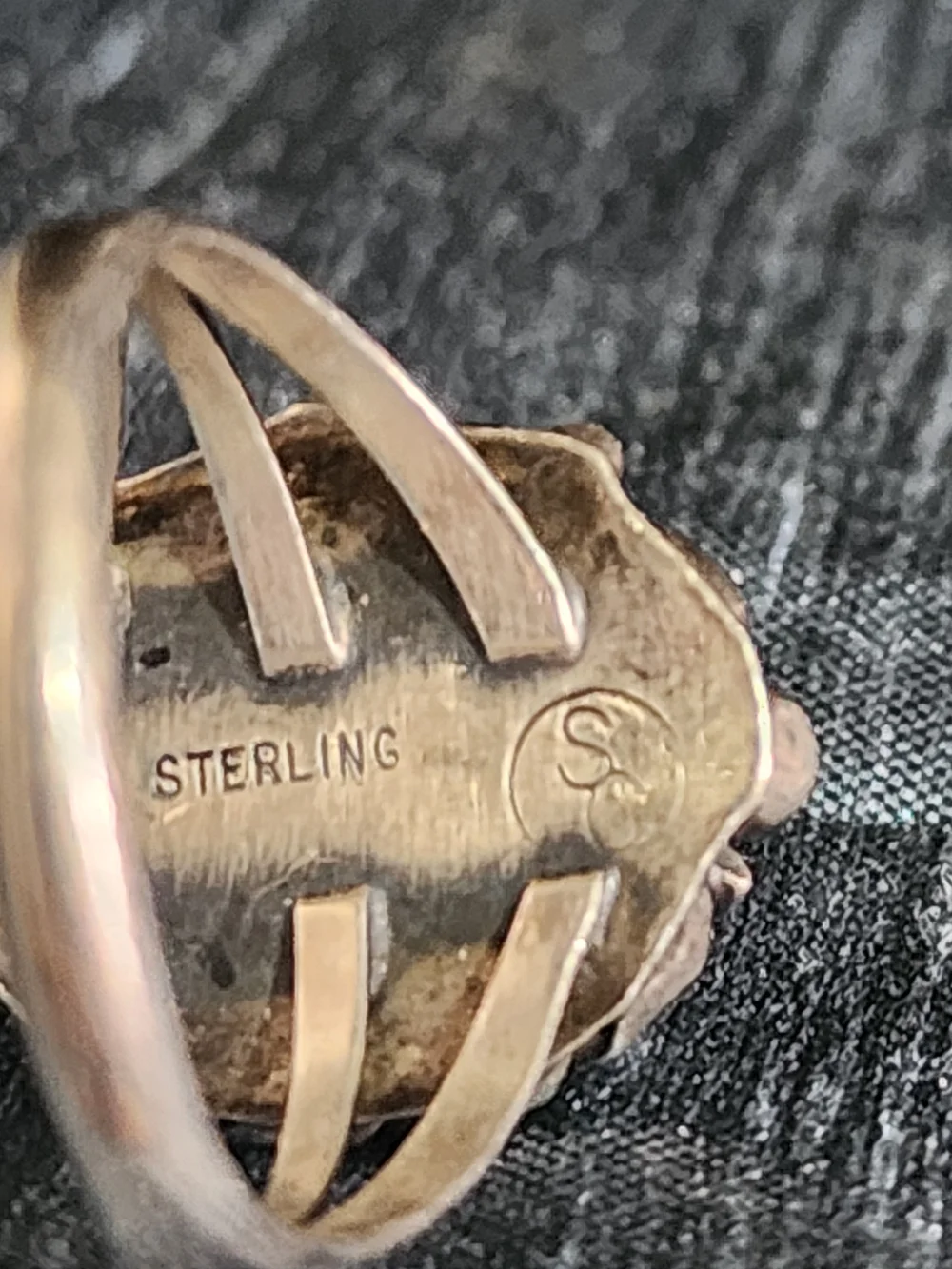 Sarah Curley Navajo Sterling Silver Pink Abalone Shell Ring Vintage Size 8.5